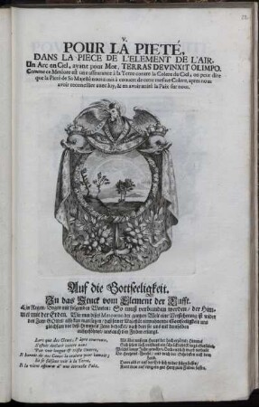 V. Pour la pieté, dans la piece de l'element du l'air = Auf die Gottseeligkeit. In das Stuck vom Element der Lufft