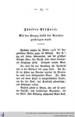 V. Wie der Herzog selbst bei Granson geschlagen ward.