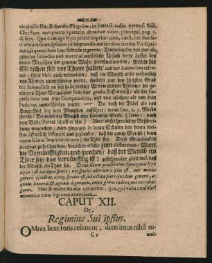 Caput XII. De Regimine Sui ipsius.