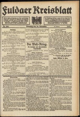 Ausgabe vom Dienstag, den 30. November 1915.