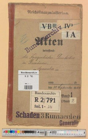 Kriegsschäden Deutscher in Rumänien: Bd. 1