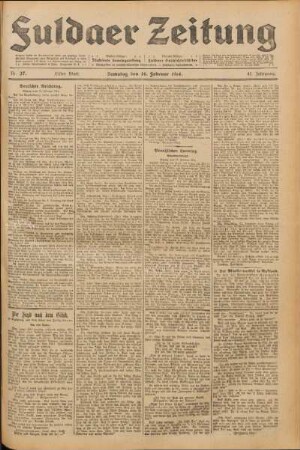Ausgabe vom Samstag, den 14. Februar 1914.