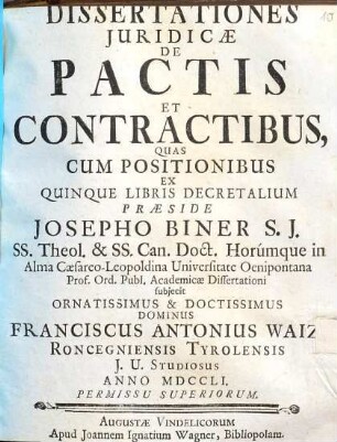 Dissertationes Juridicae De Pactis Et Contractibus