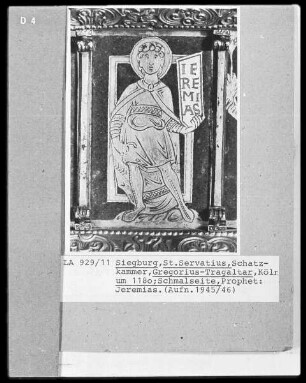 Tragaltar des heiligen Gregorius — Schmalseite mit den Propheten Johel, Jeremias und Salomon — Der Prophet Jeremias