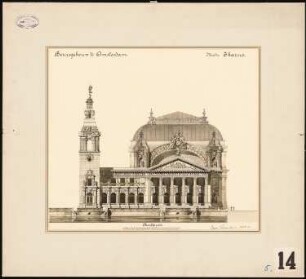 Börse, Amsterdam: Ansicht Nordfassade 1:200
