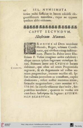 Caput secundum: Illustrium Nummi