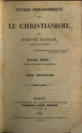 Études philosophiques sur le christianisme, 3