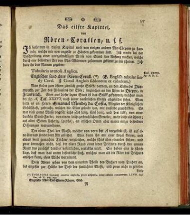 Das eilfte Kapittel, von Rören-Corallen, u. s. f.