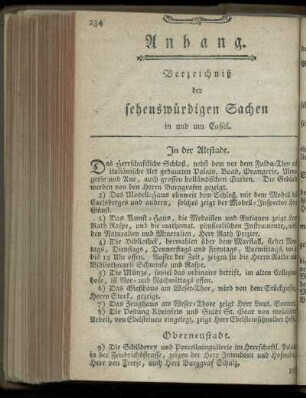 Verzeichniß der sehenswuerdigen Sachen in und um Cassel
