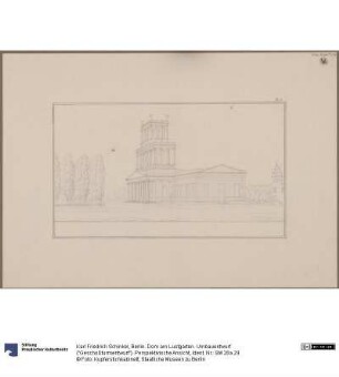 Berlin. Dom am Lustgarten. Umbauentwurf ("Geschoßturmentwurf"). Perspektivische Ansicht