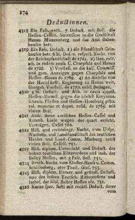 Deductionen. - Ungebundene Bücher.