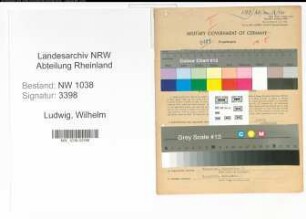 Entnazifizierung Wilhelm Ludwig , geb. 13.04.1891 (Lokfuehrer)