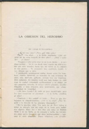 La obsesión del heroísmo