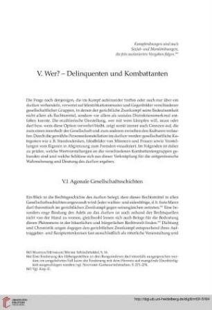 V.1 Agonale Gesellschaftsschichten