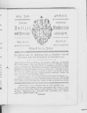 4tes Stück., Ausgabe vom 22. Januar 1783