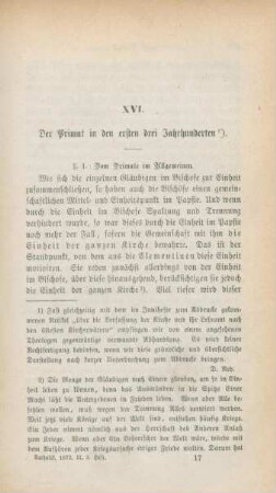 257-284 Der Primat in den ersten drei Jahrhunderten