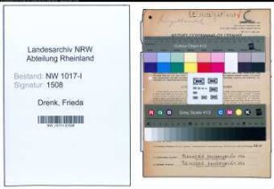 Entnazifizierung Frieda Drenk , geb. 31.01.1894 ()