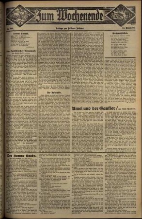 Zweite Ausgabe vom Sonntag, den 14. Dezember 1930.