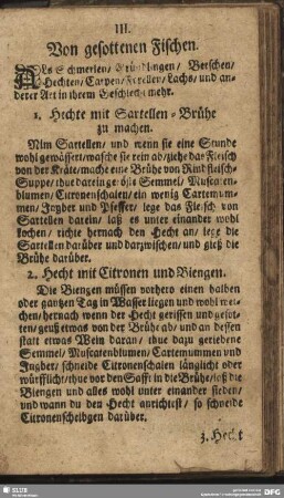 III. Von gesottenen Fischen