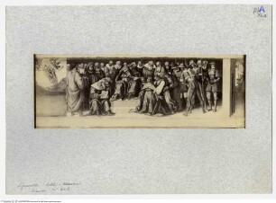 Esther vor Ahasuerus und drei Episoden aus dem Leben des heiligen Hieronymus - Esther fleht Ahasver an und bitte ihn, das Dekret gegen die Juden zurückzunehmen