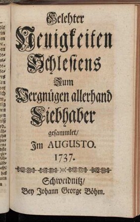 Im Augusto. 1737.