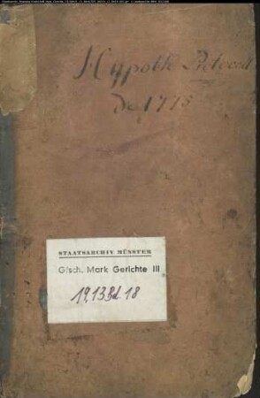 Belege zum Hypothekenbuch des Hochgerichts Schwelm Bd. 18