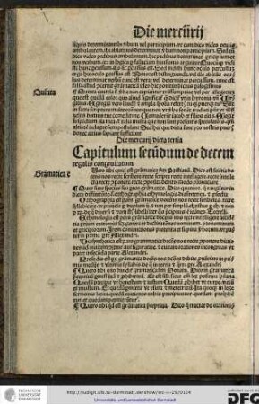 Capitulum secundum de decem regulis congruitatum.