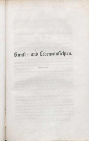 Kunst- und Lebensansichten.