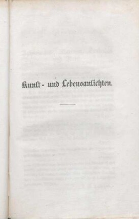 Kunst- und Lebensansichten.