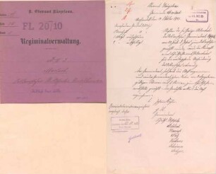 Gemeinde Marlach: Personalakten des Franz Möhler, geb. 5.7.1860 in Marlach, Schultheiß in Marlach