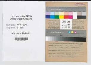 Entnazifizierung Heinrich Metzkes, geb. 06.11.1903 (Werkmeister)