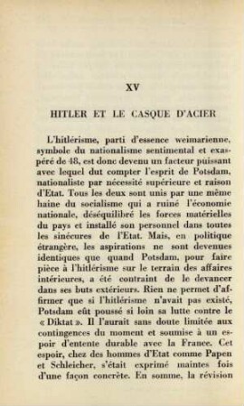 XV Hitler et le casque d' acier