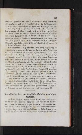 Krankheiten der zur sensiblen Sphäre gehörigen Gebilde.