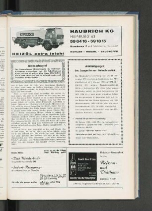 Ankündigungen des Langenhorner Heimatvereins