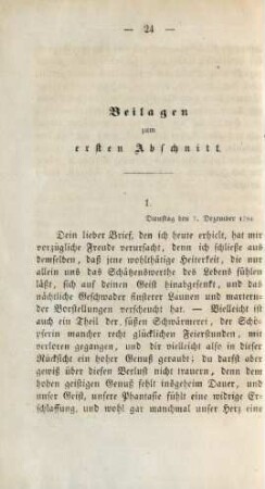 Beilagen zum ersten Abschnitt