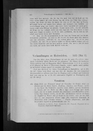Verhandlungen zu Hadersleben. - 1435 (Mai 1).
