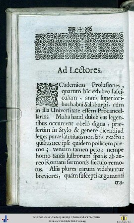 Ad Lectores.