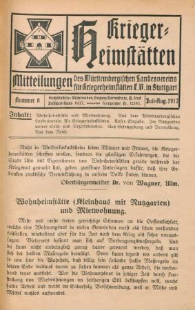 8.1917: Krieger-Heimstätten