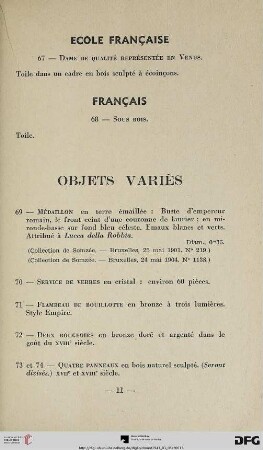 Objets variès (Nr. 69-92)