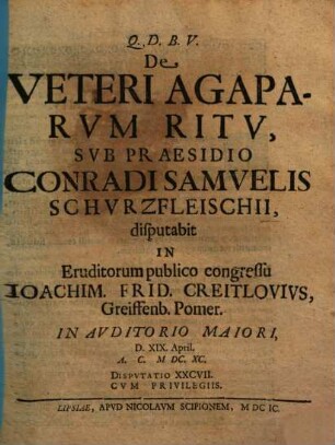 De Veteri Agaparvm Ritv