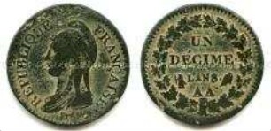 Frankreich, 1 Decime (10 Centimes)