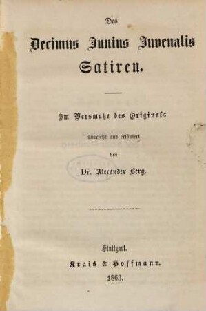 Des Decimus Junius Juvenalis Satiren