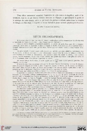 Revue bibliographique