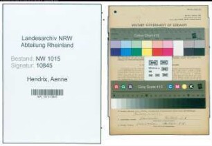 Entnazifizierung Aenne Hendrix , geb. 30.09.1903 (Friseuse)