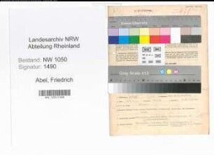 Entnazifizierung Friedrich Abel , geb. 14.07.1887 (Fabrikdirektor)