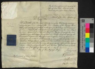 Ernennung von William Earl of Northesk zum Vice Admiral of the Blue Squadron, 28. April 1808
