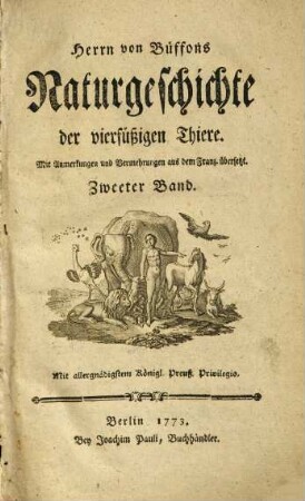 Herrn von Buffons Naturgeschichte der vierfüßigen Thiere, 2
