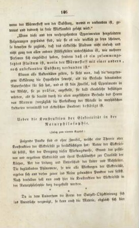 Ueber die Konstruktion der Elektricität in der Naturphilosophie. (Zusatz zum vierten Kapitel.)