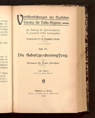 Die Schutzpockenimpfung