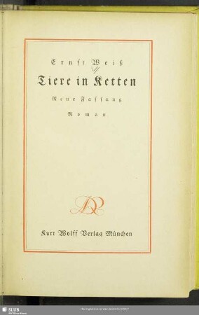 Tiere in Ketten : Roman